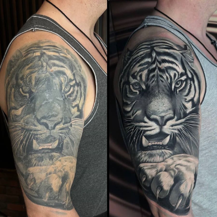 Реставрация старой татуировки — студия Art Tattoo в Москве